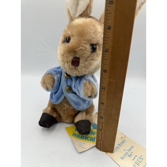 Vintage 1980 Eden Toys Peter Rabbit Plush Musical Toy Beatrix Potter 11” Works - Picture 6 of 6
